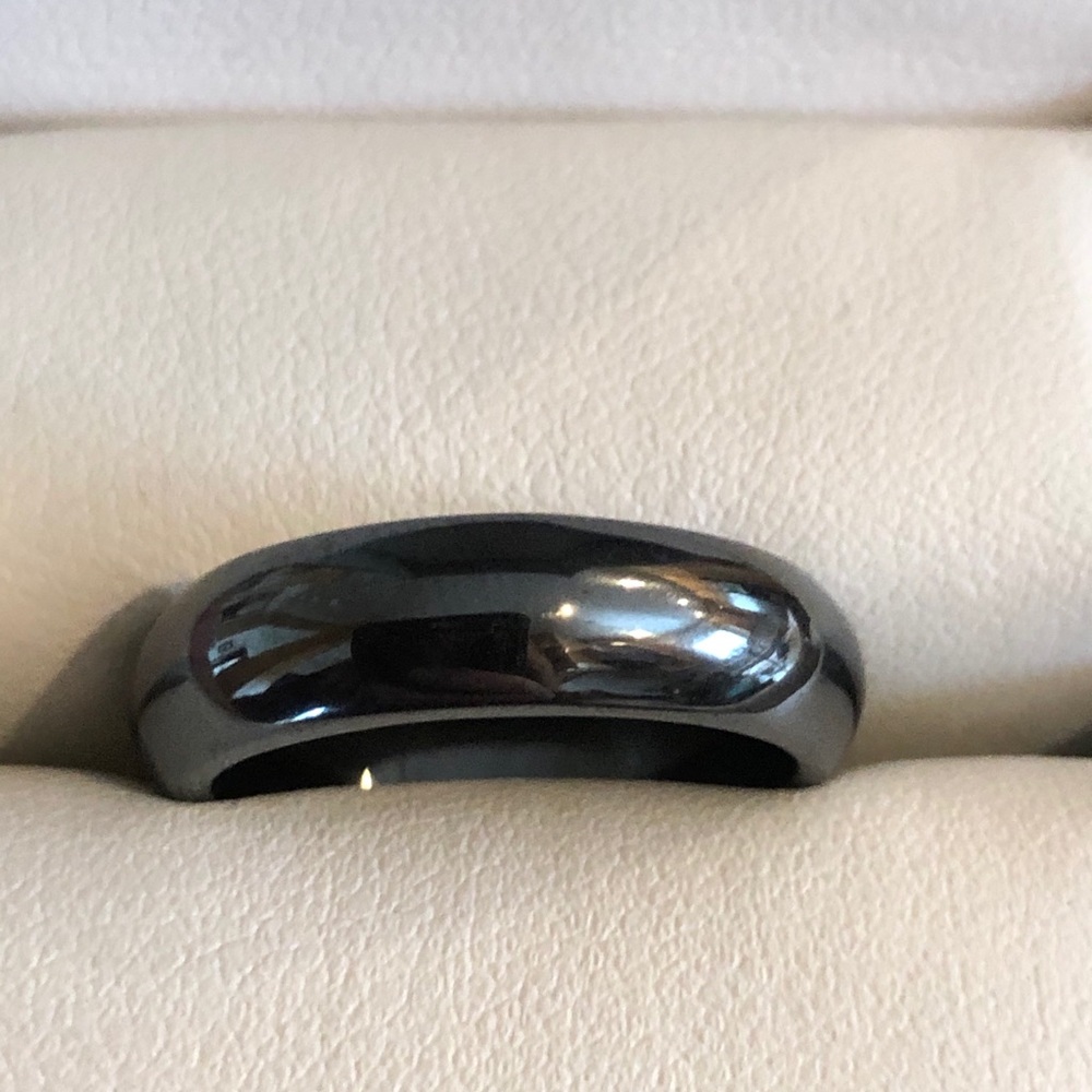 🎁Unisex Solid Hematite Eternity Ring size 9